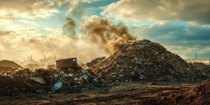Pile of trash is on the ground - Powered by Adobe