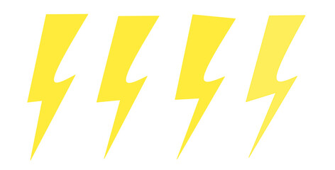 lightning bolt flat icon set, lightning icon with lightning bolt, electric power symbol