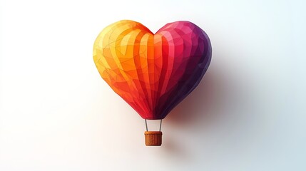 Fototapeta premium Colorful heart-shaped hot air balloon in 3D design