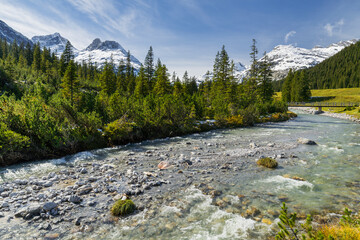 Fluss Lech, Lechquellengebirge, Vorarlberg, Österreich