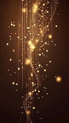 Golden Glow Radiant Light Particles for Luxury Glitter Party Advertising Sparkling Bokeh Warm Light Ray Elegance Brilliance for Premium Event Campaign Dark Background