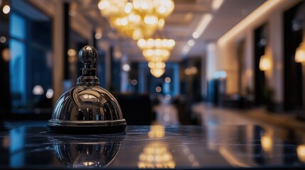 Hotelklingel in eleganter Nachtbeleuchtung