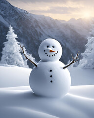 Obraz premium snowman, freezing, cold, frosty, ice, snow, chill, frostbite, shiver, icicle, frozen, frost, tundra, glacier, polar, arctic, icy, sleet, frost-covered, snowflake, snowy, blizzard, frostbitten, wintry,