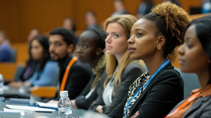 Fototapeta premium STEM education sessions discuss globalization's impact, emphasizing inclusivity and representation in technical fields