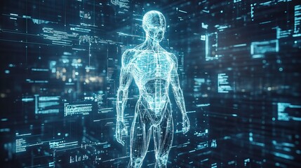 Digital human anatomy with technological elements
