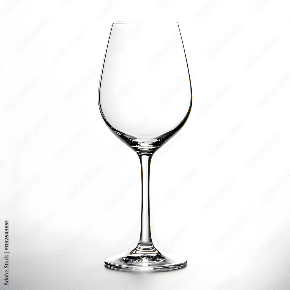 Wall mural Empty wine glass on white background