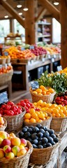 Obraz premium Fresh Produce in Rustic Market Baskets.