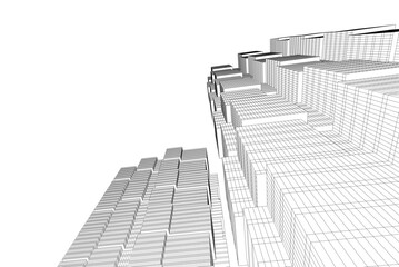 Fototapeta premium Abstract architecture vector 3d illustration
