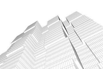 Fototapeta premium Abstract architecture vector 3d illustration