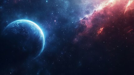 Obraz premium Stunning outer space background featuring nebulae, galaxies, and stars in a vibrant cosmic scene