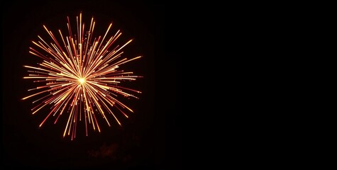 Spectacular Fireworks Night of Colors! Golden Fireworks - Countdown To Midnight - Abstract Defocused Background. 2025 New Year&rsquo;s Eve Countdown Fireworks