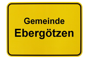Illustration eines Ortsschildes der Gemeinde Ebergötzen in Niedersachsen