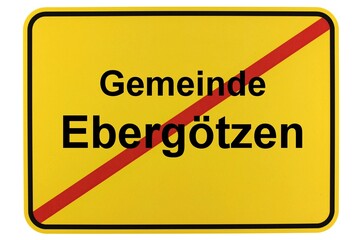 Illustration eines Ortsschildes der Gemeinde Ebergötzen in Niedersachsen