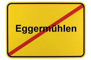 Illustration eines Ortsschildes der Gemeinde Eggermühlen in Niedersachsen