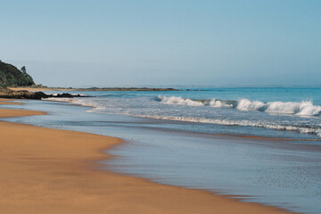 Golden sands and blue ocean, North Island, New Zealand