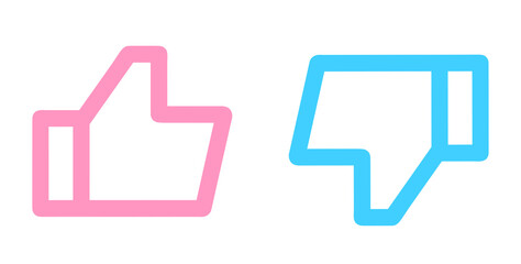 Obraz premium ピンクと水色｜グッドマークとバッドマーク