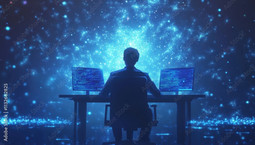 Aufkleber programmer working late on coding projects