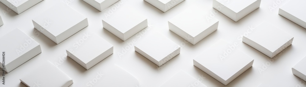Aufkleber White Cubes Arranged In A Geometric Pattern