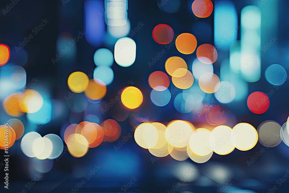 Poster abstract night traffic light trails in motion with blurred background creating a dynamic urban atmos