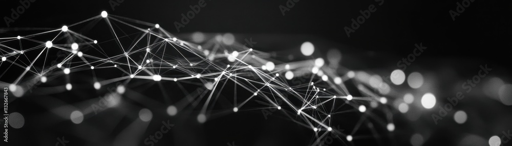 Poster abstract network connections dots lines