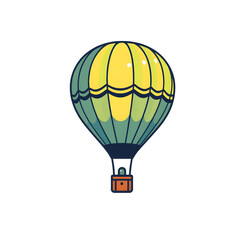 Naklejka premium Hot air balloon icon in flat style. Aerostat vector illustration on isolated background. Transport sign business concept. Generative AI