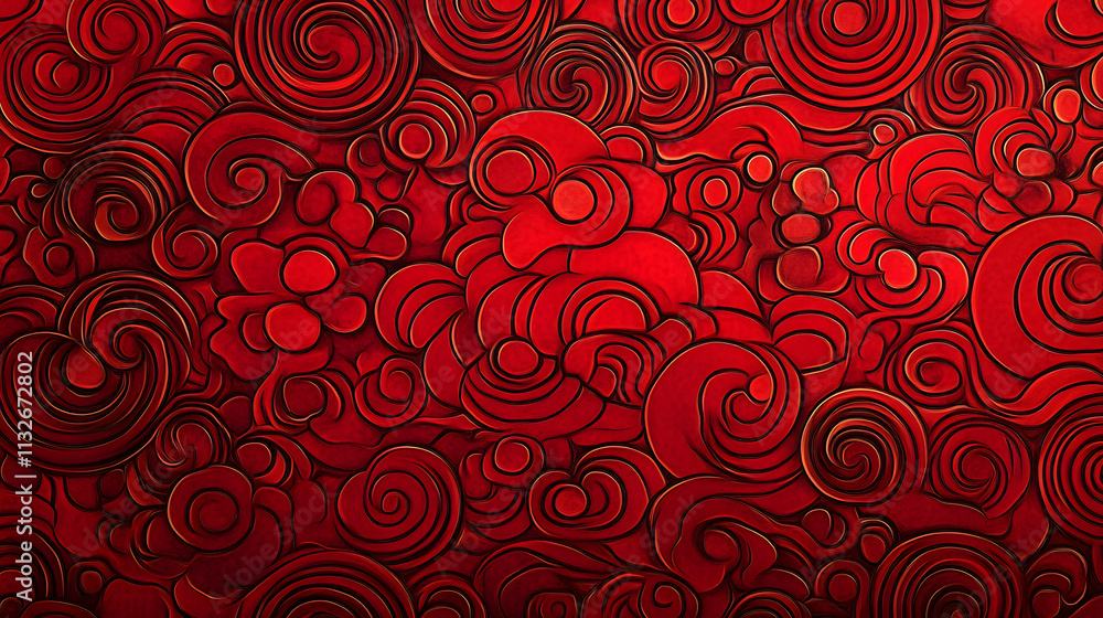 Poster chinese traditional background design with abstract pattern in red background chinese red textured p