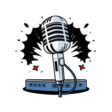vintage microphone recording studio equipment clip art preview
