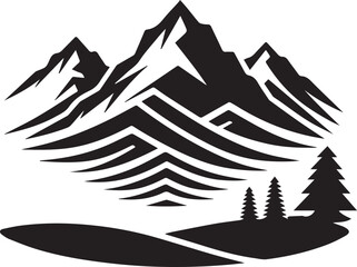Fototapeta premium Mountain Silhouette ,Mountain , Road, Tree Silhouette