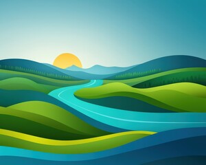 Obraz premium An abstract river with streams labeled as hypothesis, experimentation, and conclusion.