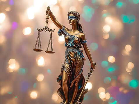 Broze lady justice , Legal and law concept statue of Lady Justice with scales of justice,
