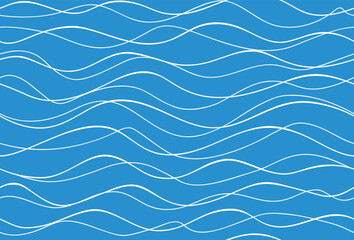 Seamless abstract blue sea background. Hand made vector blue weave