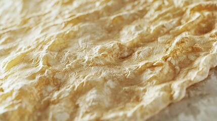Obraz premium Close-up of chapati showing detailed flaky texture and warm tones.