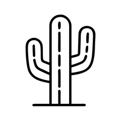 Fototapeta premium saguaro cactus icon, cinco de mayo line art, mexican fiesta icon - simple black line art icon of saguaro cactus for cinco de mayo celebrations. mexican fiesta vector art.