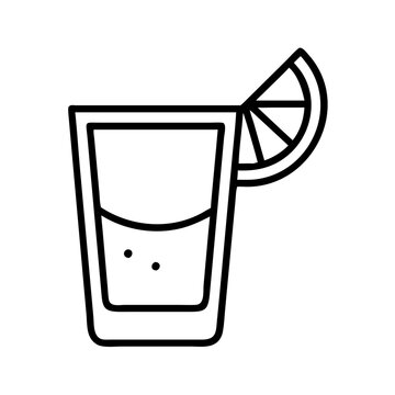 black line art shot glass with lime clip art preview