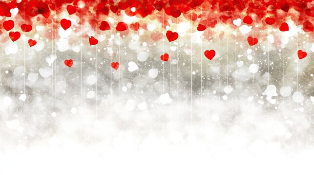 Romantic Valentine's Day background featuring red rose petals scattered on a soft pink backdrop, ideal for text or product placement template. Perfect for love, wedding, and romance-themed digital des