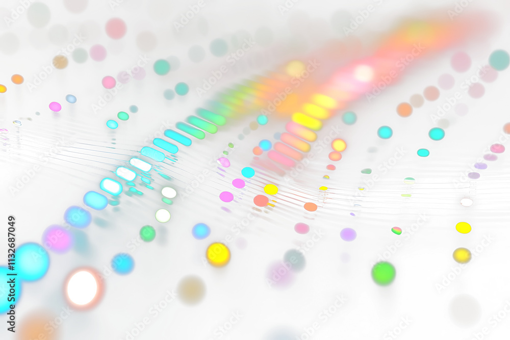 Poster Abstract colorful light trails on a Transparent background.