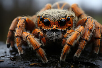fluffy spider close up.   