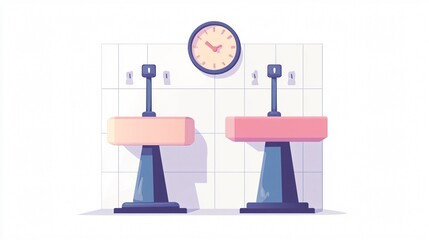Fototapeta premium Modern Bathroom Scale Vector Illustration Isolated on White Background