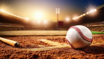 Baseball sport equipment background banner - Closeup of baseball on matchfield