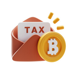 3d render icon bitcoin Tax