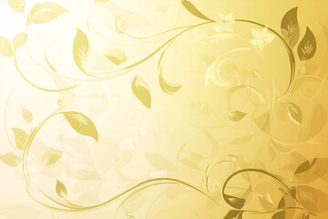 A soft, golden background with floral and vine patterns, ideal for elegant designs.