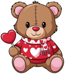Obraz premium Valentine's Day, stuffed bear teddy