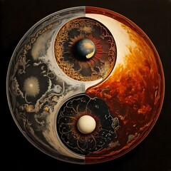 Yin and yang symbol for meditation