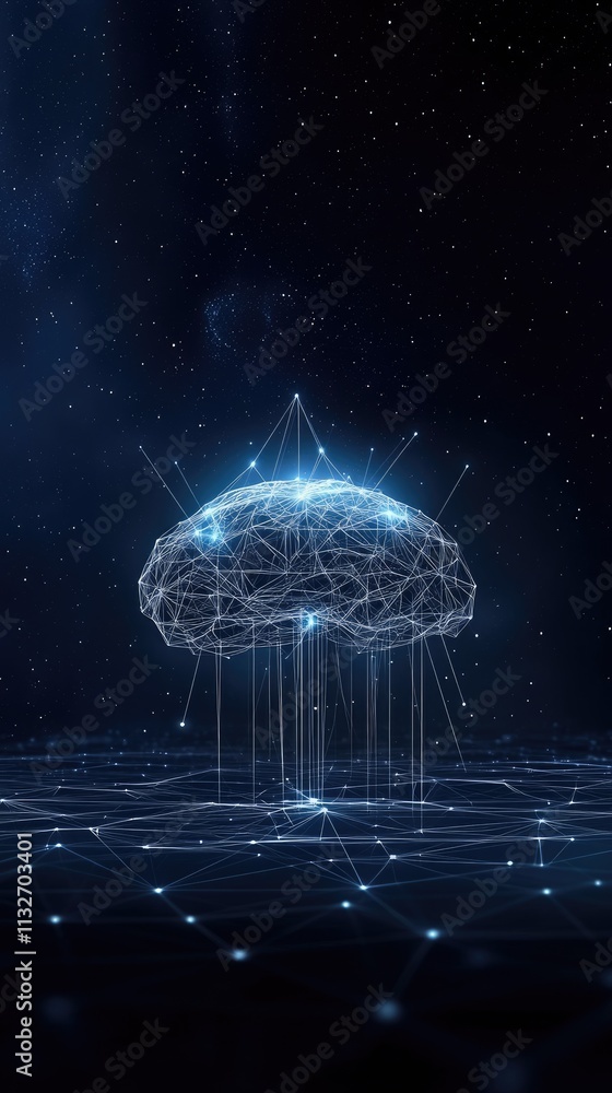 Poster illustration showcases a digital brain with glowing data points and neural connections, symbolizing 