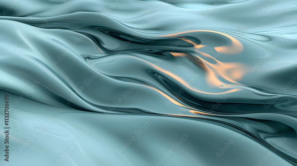 Poster serene teal swirls dance, creating an ethereal, calming visual spectacle. subtle highlights add dept