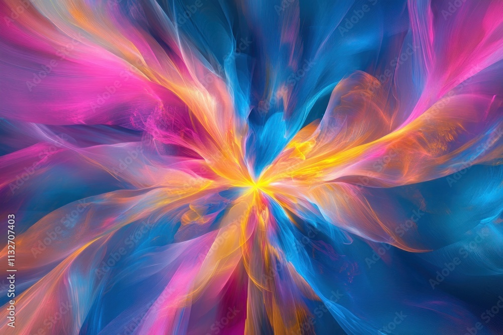 Poster abstract vibrant swirl of bright colors creating a dynamic and lively background for artistic design