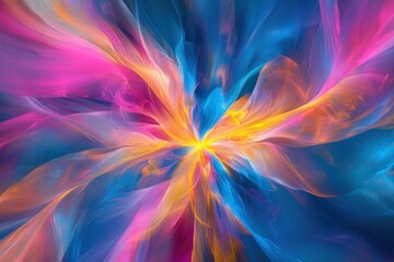 Obraz premium Abstract Vibrant Swirl of Bright Colors Creating a Dynamic and Lively Background for Artistic Designs and Creative Projects