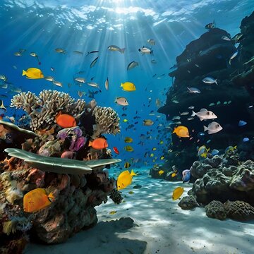 coral reef and fishes
