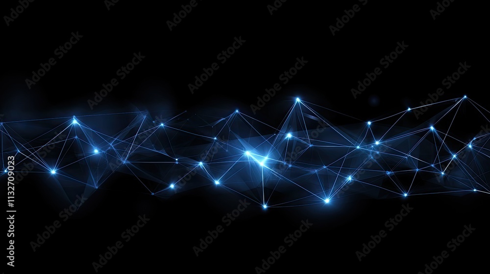 Poster illustration showcases a glowing brain constructed from digital connections, set on a dark blue back
