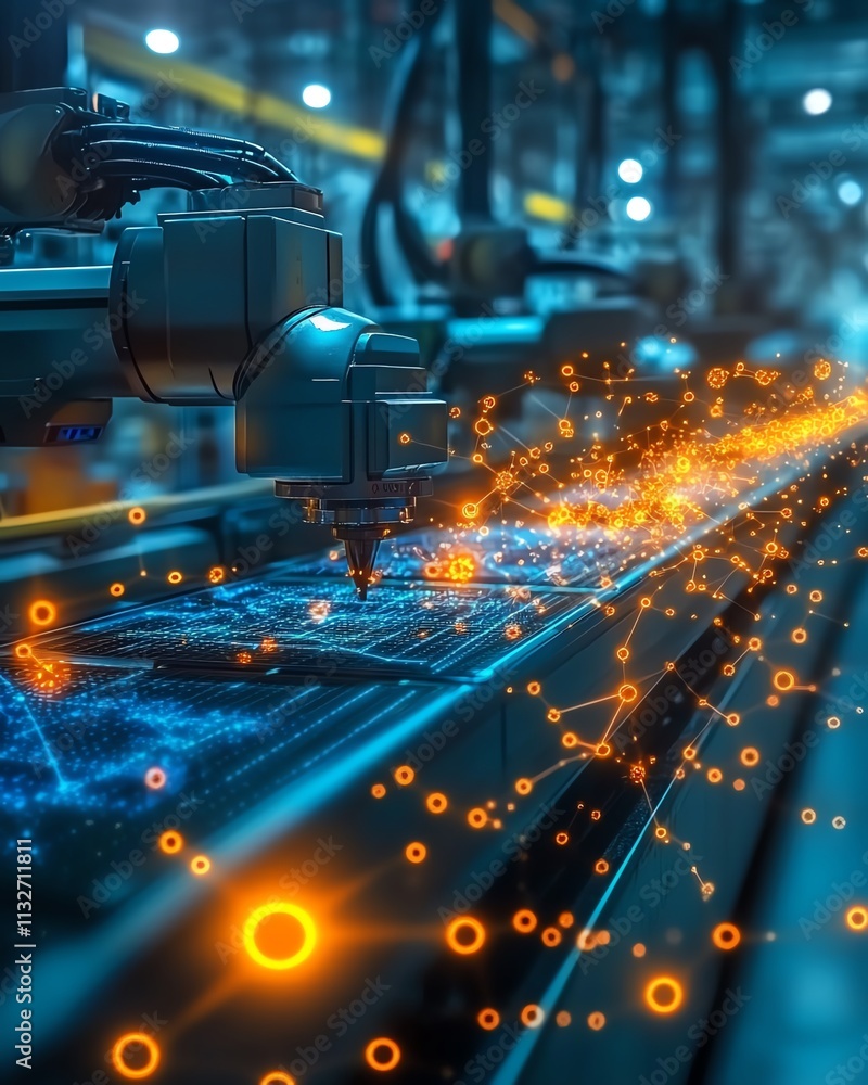 Poster dynamic network technology in a modern industrial environment, advanced automation systems, intellig